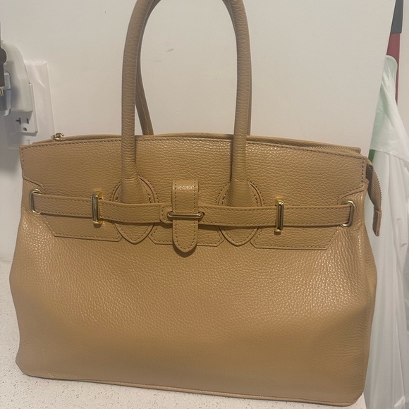 Tan real Leather Handbag new - Picture 2 of 9